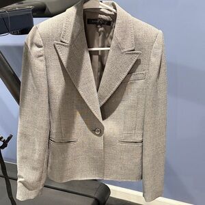 Anne Klein Gray Tailored Single-Button Blazer